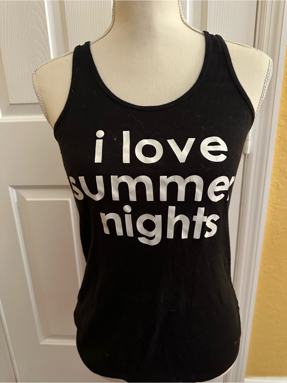Peace Love World Black Tank with White Text